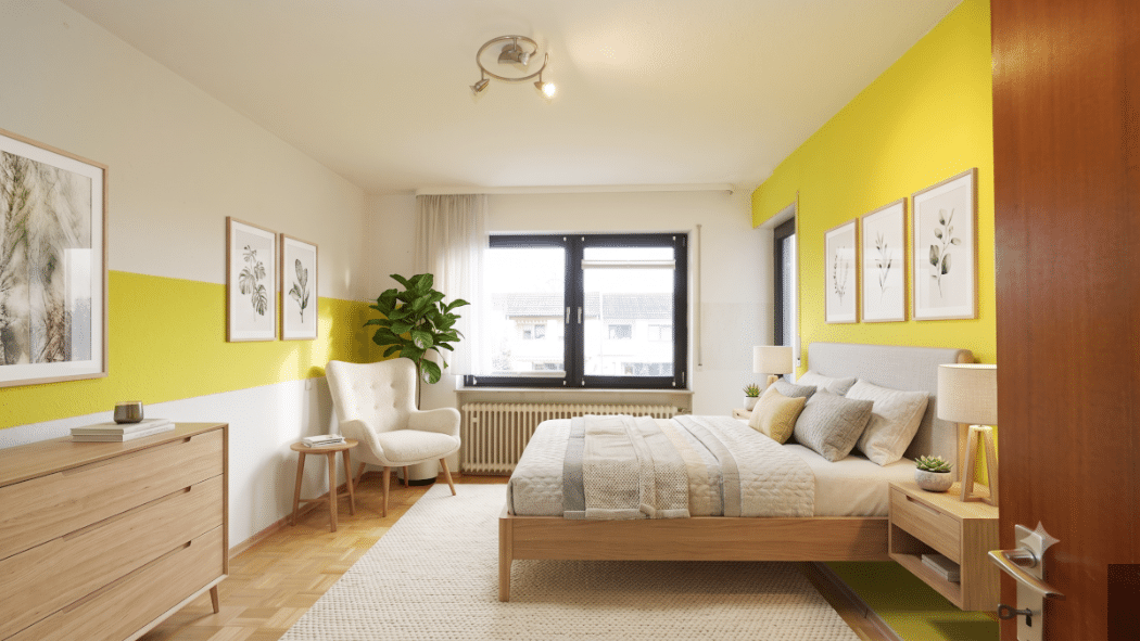 Immofoto Schlafzimmer Landau nachher Immobilie verkaufen.